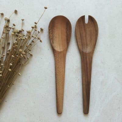 Couvert à salade en bois
