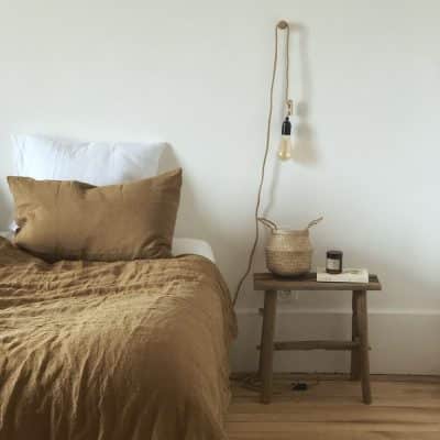 Housse de couette lin tabac